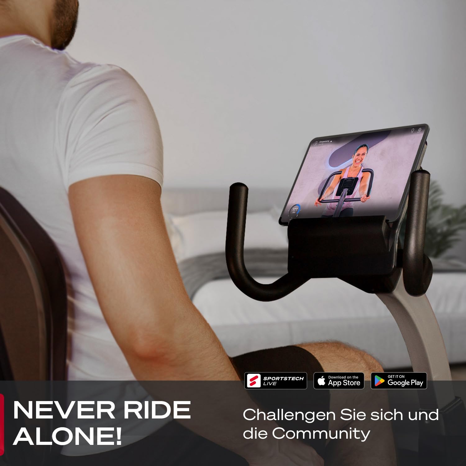 Sportstech ES600 Profi Ergometer | Deutsches Qualitätsunternehmen | Video Events & Multiplayer App | integrierter Stromgenerator & HRC | Pulsgurt optional | Liegeergometer + ergonomischer Sitzkomfort