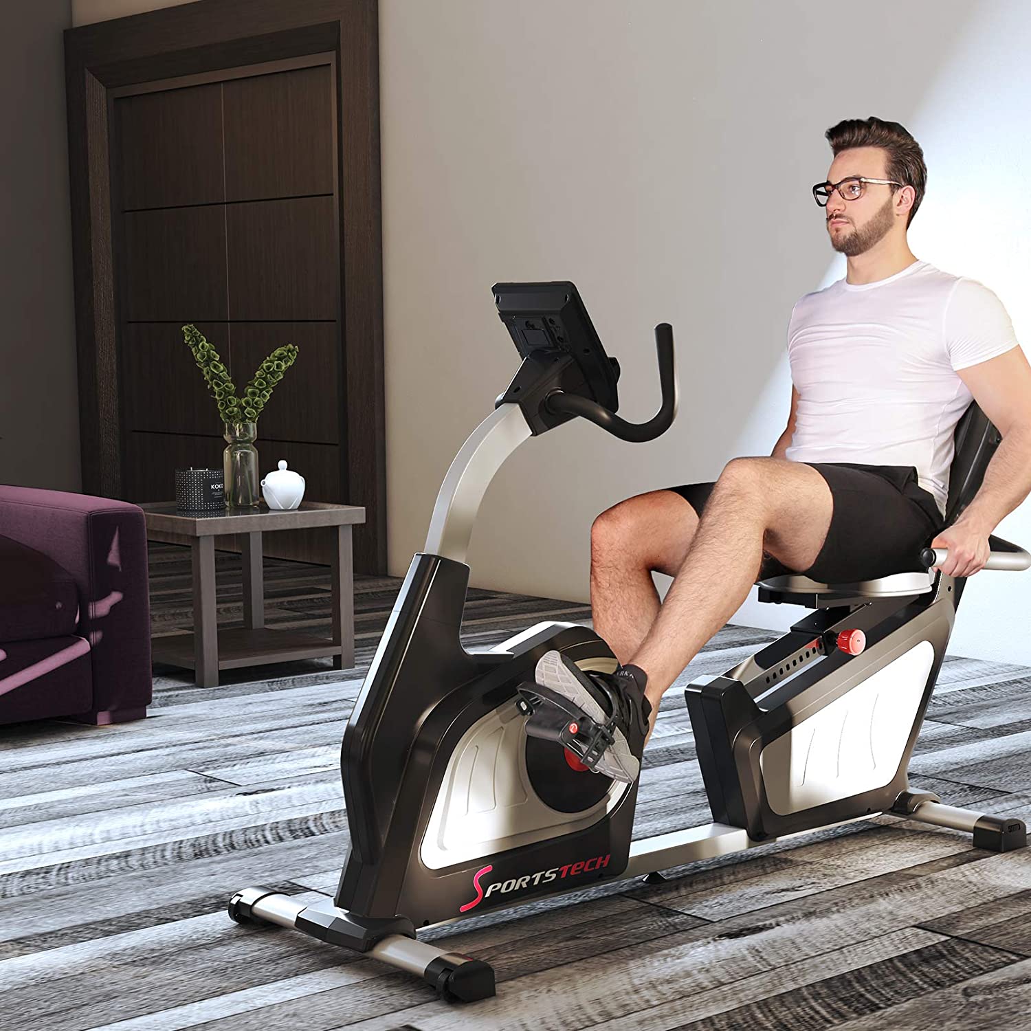 Sportstech ES600 Profi Ergometer | Deutsches Qualitätsunternehmen | Video Events & Multiplayer App | integrierter Stromgenerator & HRC | Pulsgurt optional | Liegeergometer + ergonomischer Sitzkomfort